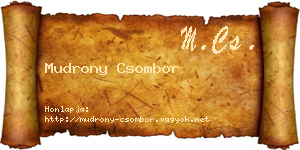 Mudrony Csombor névjegykártya